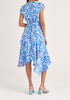 Paisie Belted Floral Boat Neck Dress in Blue Back